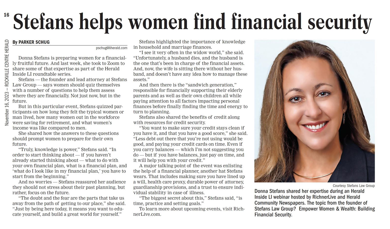 Stefans helps women find financial security